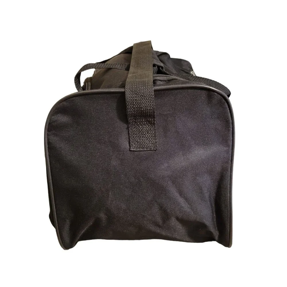 Duffle Bag Black Zipper Opening and Outside Pocket Large 22 x 12 x 12